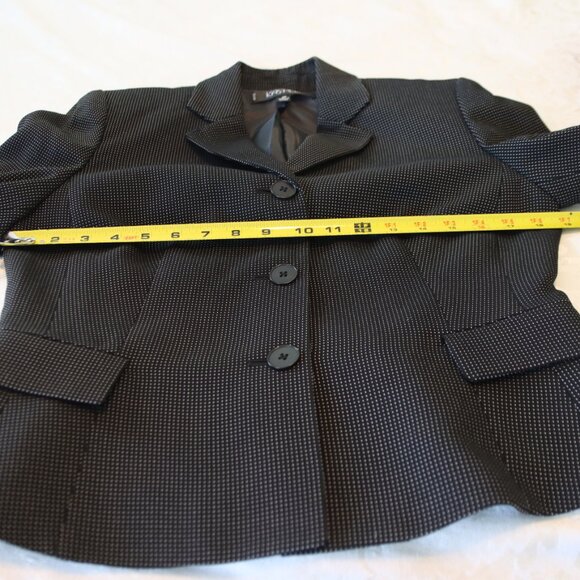 Kasper Black and white dotted two piece suit 8 petite Jacket and Midi Skirt - Picture 5 of 16